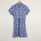 Bermuda Sands Elle Tennis Dress Womens M Royal Blue Floral Upf 50 With Shorts