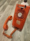 Vintage 1972 Retro Orange Centel Rotary Dial Wall Phone