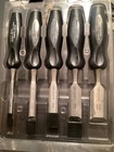 Vintage Craftsman 5 Piece Wood Chisel Set 36859 Wf Made In Usa 1 4  Thru 1-1 4 