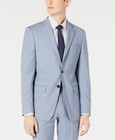 Calvin Klein Mens Slim Fit Suit Jacket Blazer 44 R Light Blue Solid Stretch