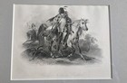 1845 Karl Bodmer Blackfoot Indian Horseback Engraving Graham s Magazine Framed