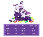 Purple Adjustable Inline Skates Kids Sm 12j - 2us Rollerblades Light Up Wheels 