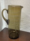 Vintage Hand Blown Glass Martini Cocktail Pitcher With Glass Stir Stick