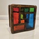 Mcm Colorflo Church Window Lucite Napkin Holder Stained Glass Colorblock Rare