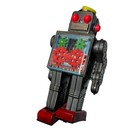 1960 s Horikawa Japan Tin Litho Gear Robot Hat Version Space Toy Wind Up 9  