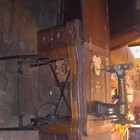 Antique Treadle Sewing Machine Ornate Wood Cabinet Cast Iron Base Pre-1930