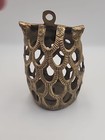 Vintage Brass Owl Candle Holder Hanging Lantern Mcm
