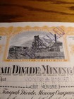10 Tonopah Divide Mining Company Stock Certificates  Nevada