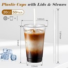 Ginkgo 50 Pack 20 Oz Plastic Iced Coffee Cups With Lids And 20 Oz  Clear
