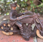 Antique Cast Iron Hubley Harley Davidson Champion Motorcycle With Rider