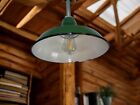  1  1930s Benjamin 12  Porcelain Enamel Green Industrial  Barn Light Vintage C s