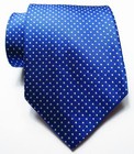 New Classic Checks Blue White Jacquard Woven 100  Silk Men s Tie Necktie