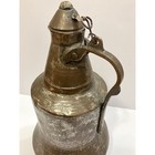 Antique Ottoman Turkish Copper Milk Wine Jug 20  Tall Brass Handle Primitiv Ewer