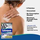 Salonpas Lidocaine 4  Pain Relief Gel-patch  Maximum Strength  15 Patches
