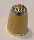 Vintage Norway Aksel Holmsen 925s Sterling Yellow Enamel Sewing Thimble