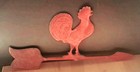 Antique To Vintage Weathered Red Painted Rooster Arrow Weathervane Farm Decor