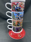 Rare Vtg Marvin The Martian Stacking Mugs Rocket 1999 Looney Tunes Warner Bros