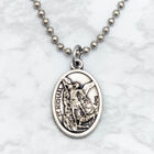 Patron Saint St Michael Guardian Angel 1  Medal Pendant Necklace 24  Chain Italy