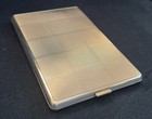 Large Continental Silver Card Case Check Design Art Deco C 1950