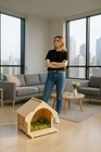 Cat   Dog House Indoor Natural Pine   Modern Furniture For Pets  led Light  