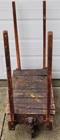Antique Industrial Cart Cast Iron Wheels Wooden Michigan Manifacturing   Lumber