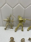 Vintage 1950s Marx 60mm Rubber Soft Cowboy Indians Western Playset Lot Of  8 