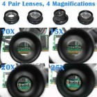 Double Eye Jewelry Watch Repair Magnifier Loupe Glasses With Led Light 8 Lens Us