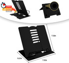 Metal Book Stand - Adjustable Book Holder For Reading  full Black 