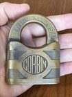 Antique Large Brass Corbin Swing Arm Padlock No Key Very Good Condition 3-1 4   