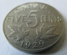 1929 Canada 5 Cents - George V  Km  29