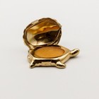 Vintage Avon Candid Turtle Solid Perfume Compact Gold Tone Trinket Pill Box 70s