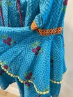 J girls Modern Kurta Size 8-9 Girls Flare Sleeves Nice Print Blue