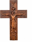 12-inch Antique Wooden Hand Carved Church Wall Crucifix Cross Jesus Christ Gift