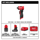 Milwaukee Tool M12 Fuel 1 4 Inch Right Angle Die Grinder 2 Battery Kit