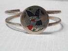 Vintage Zuni Indian Sterling Silver Hummingbird Inlay Bracelet Sgnd S c  Edeeaka