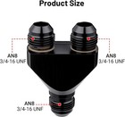  8an Male To Parallel Exit Dual 8an Male Y Block Fitting 8an To 2 X 8an