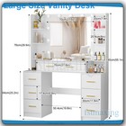 Makeup Vanity Table Set With Lighted Mirror 11 Led Bulbs 7 Drawers Dressing Desk