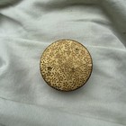 Beautiful Small Vintage Gold Tone Trinket Tin Box   Floral Design 