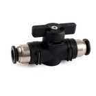 4-12mm Push Fit Ball Valve Shutoff Valve Pneumatic Fitting Straight Black white 