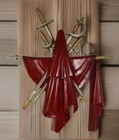 Sexton Sword  Robe cape  And Spear Crest 3d Wall Art Steel 1968 Vintage Retro