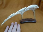 Whale-53 Humpback Pod Of 4 Whales Of Shed Antler Figurine Bali Detailed Carving