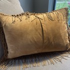 Double D Ranch Suede Leather Glass Beaded Pillow  Southwest 