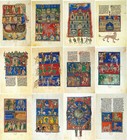 Set X12 Twelve Medieval Illuminated Manuscript Prints   11 25   16 5  Each Gloss