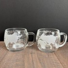 Vintage Nestle World Map Etched Coffee Tea Mugs   Set Of 4   1970s  Nostalgic