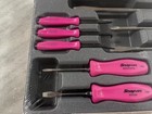 New Snap-on Tools 10 Pc  Combo Screwdriver And Magnetic Pocket Prybar Set  pink