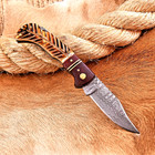 Custom Hand Made Forged Damascus Steel Folding Blade Pocket Knife Hh-173