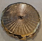 Vintage Japanese Porcelain Gold Gilt Floral 3  Compact