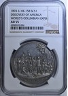 1893 Chicago Columbian Expo Discovery Of America-landing Scene  Hk 158  Ngc Au55