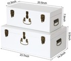 Storage Trunks Set Of 2 Decorative Metal Box College Dorm White Bronze Vixdonos