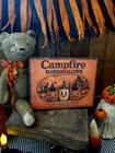 Spooky Primitive Retro Vintage Style Halloween Woods Campfire Marshmallows Sign